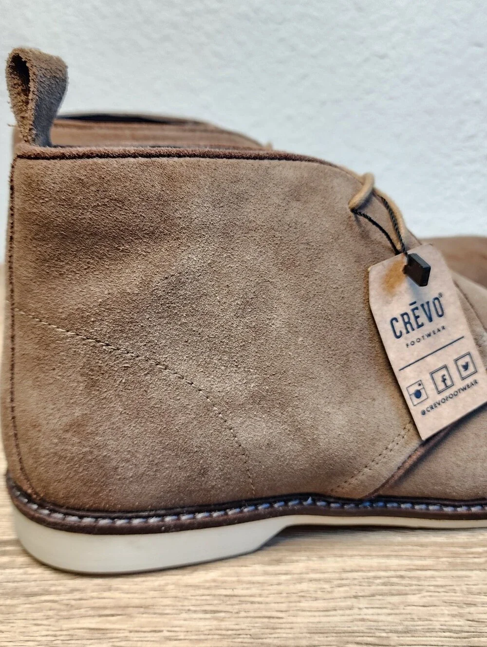 NWT CREVO Josiah Chukka Boot Tan Suede Leather Lace Up Shoe Men's 12